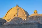 Bukhara, Uzbekistan, Central Asia. Domes of the Mir-i-Arab Madrasa in Bukhara. Art Print